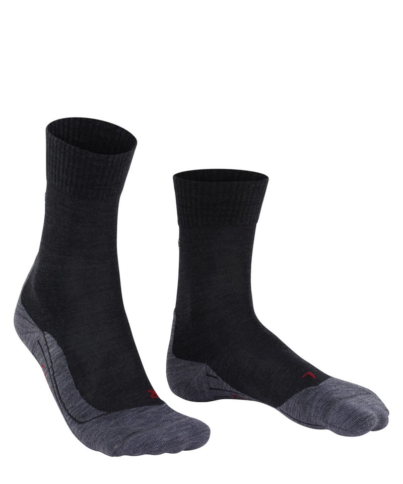 FALKE Men's TK5 Wander Hiking Socks, Crew Length, Light Padding, Athletic Sock, Breathable Quick Dry, Merino Wool, Grey (Asphalt Melange 3180), 9-10, 1 Pair - Image 3